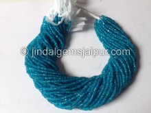Neon Blue Apatite Faceted Roundelle Beads